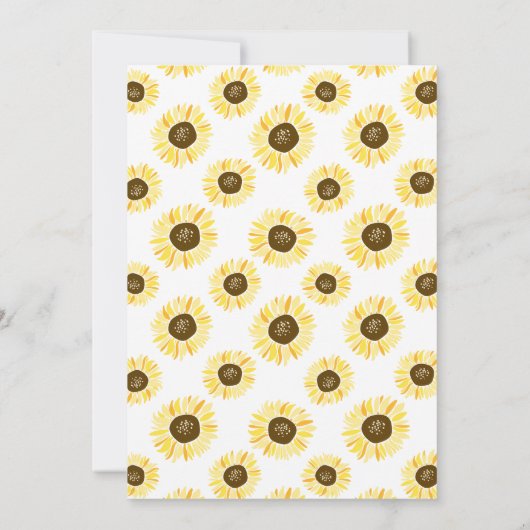 Gelbe Sonnenblumen in Mason Jar Engagement Party Einladung (Rückseite)