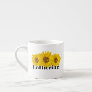 Gelbe Sonnenblumen Individuelle Name Espressotasse