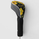 Gelbe Sonnenblumen individuelle Name Golf Headcover (angewinkelt)