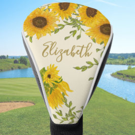 Gelbe Sonnenblumen individuelle Name Golf Headcover