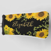Gelbe Sonnenblumen individuelle Name Golf Headcover (Vorderseite)