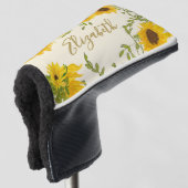 Gelbe Sonnenblumen individuelle Name Golf Headcover (3/4 Vorderseite)