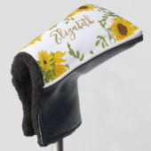 Gelbe Sonnenblumen individuelle Name Golf Headcover (3/4 Vorderseite)