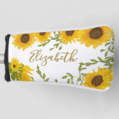 Gelbe Sonnenblumen individuelle Name Golf Headcover (Vorderseite)