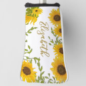 Gelbe Sonnenblumen individuelle Name Golf Headcover (Rotieren 90)