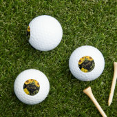 Gelbe Sonnenblumen individuelle Name Golfball (Insitu Gras)