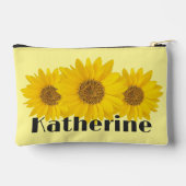 Gelbe Sonnenblumen Individuelle Name Zubehörtasche (Rückseite)