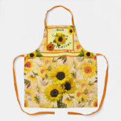 Gelbe Sonnenblumen Karierter Karo Genießeres Koche Schürze (Vorderseite)