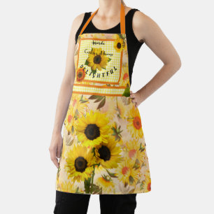 Gelbe Sonnenblumen Karo Check Delightful Kochen Schürze