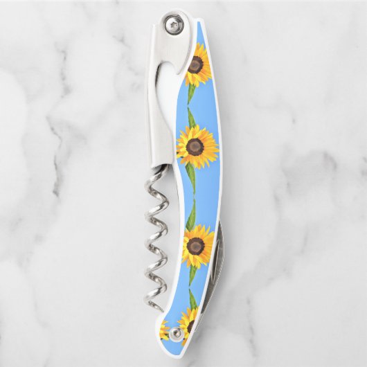 Gelbe Sonnenblumen Kellerschraube Kellnermesser (Vorderseite)