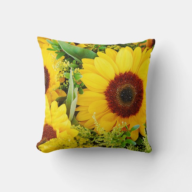 Gelbe Sonnenblumen Kissen (Vorderseite)
