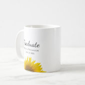 Gelbe Sonnenblumen-Klasse 2025 Abschluss Kaffeetasse (Vorderseite Links)
