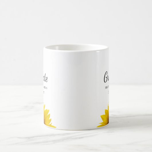 Gelbe Sonnenblumen-Klasse 2025 Abschluss Kaffeetasse (Mittel)