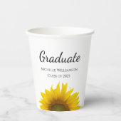 Gelbe Sonnenblumen-Klasse 2025 Abschluss Pappbecher (Vorderseite)