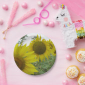 Gelbe Sonnenblumen, kundenspezifische Teller aus P (Party)