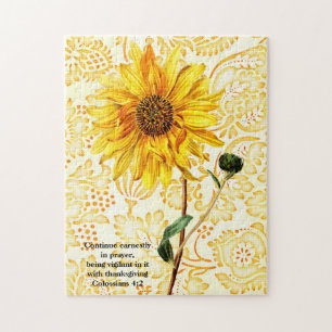 Gelbe Sonnenblumen-Kunst-Glaubens-Puzzle Puzzle