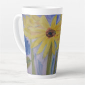 Gelbe Sonnenblumen Latte Tasse (Linke Ecke)