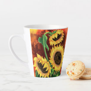 Gelbe Sonnenblumen Latte Tasse