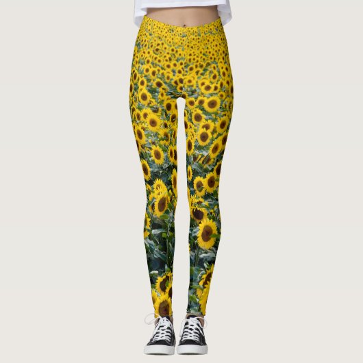 Gelbe Sonnenblumen Leggings (Vorderseite)