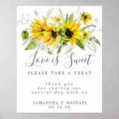 Gelbe Sonnenblumen Liebe ist Sweet Dessert Bar Sig Poster (Vorne)