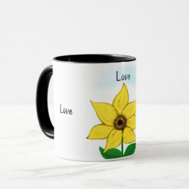 Gelbe Sonnenblumen-Liebe Tasse
