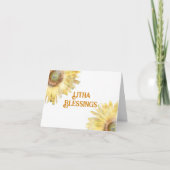 Gelbe Sonnenblumen Litha Sommer Solstice Segen Karte (Vorderseite)