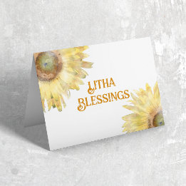 Gelbe Sonnenblumen Litha Sommer Solstice Segen Karte