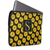 Gelbe Sonnenblumen Mit Monogramm Elektronik-Tasche Laptopschutzhülle (Vorne Rechts)