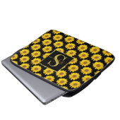 Gelbe Sonnenblumen Mit Monogramm Elektronik-Tasche Laptopschutzhülle (Vorne Knopf)
