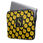 Gelbe Sonnenblumen Mit Monogramm Elektronik-Tasche Laptopschutzhülle (Vorderseite Links)