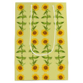 Gelbe Sonnenblumen mittlere Geschenktasche Mittlere Geschenktüte (Rückseite)