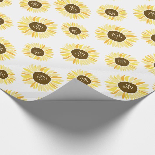 Gelbe Sonnenblumen Muster Geschenkpapier (Ecke)
