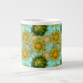 Gelbe Sonnenblumen Muster mit Foliage und Buds Jumbo-Tasse (Vorderseite)