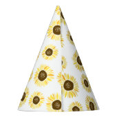 Gelbe Sonnenblumen Muster Partyhütchen (Rückseite)