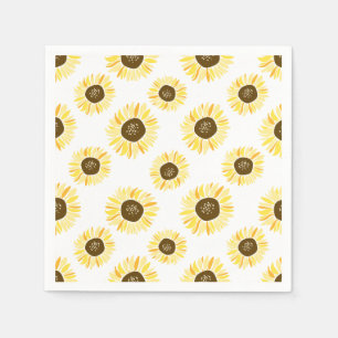 Gelbe Sonnenblumen Muster Serviette