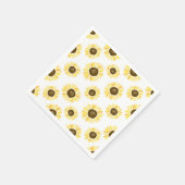 Gelbe Sonnenblumen Muster Serviette (Ecke)