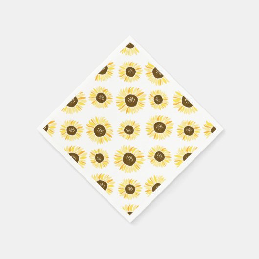 Gelbe Sonnenblumen Muster Serviette (Ecke)