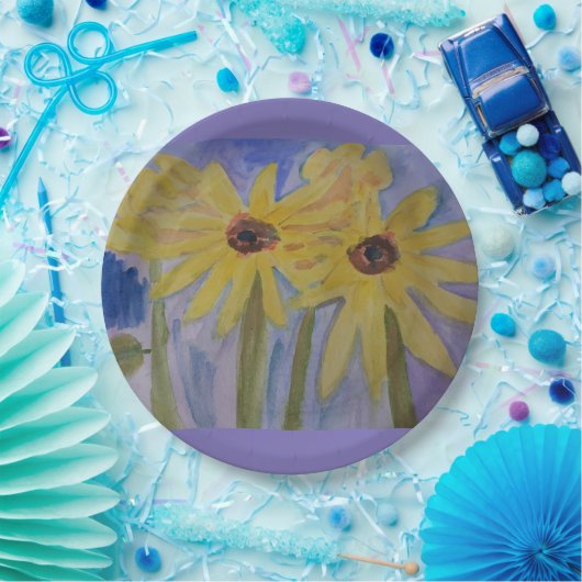 Gelbe Sonnenblumen Papier Teller (Party)