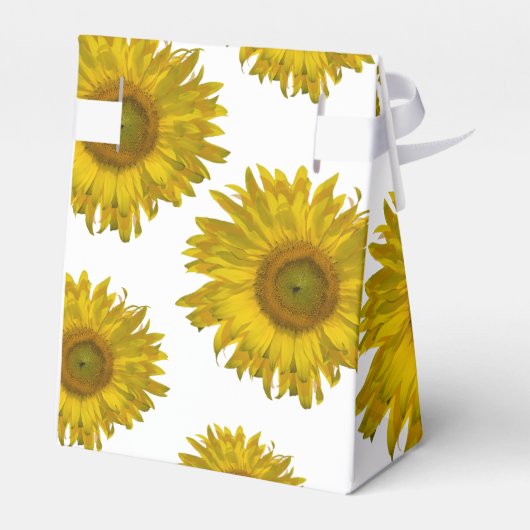 Gelbe Sonnenblumen-Party Geschenkschachtel (Rückseite)