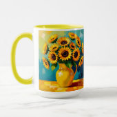 Gelbe Sonnenblumen Personalisiert Tasse (Links)