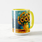 Gelbe Sonnenblumen Personalisiert Tasse (VorderseiteRechts)