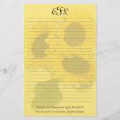 Gelbe Sonnenblumen Persönliches Monogramm Schreibp Briefpapier (Vorderseite)