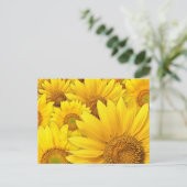 Gelbe Sonnenblumen Postkarte (Stehend Vorderseite)