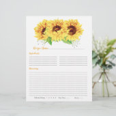 Gelbe Sonnenblumen Recipe Beilagen (Stehend Vorderseite)