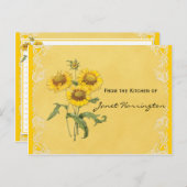 Gelbe Sonnenblumen Recipe Cards Postkarte (Vorne/Hinten)