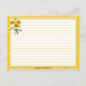 Gelbe Sonnenblumen Recipe Cards Postkarte (Rückseite)
