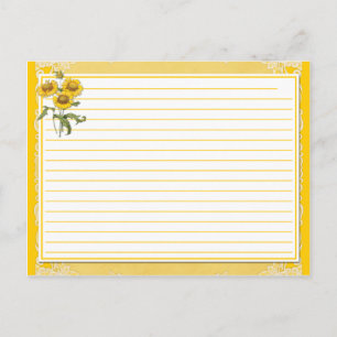 Gelbe Sonnenblumen Rezeptkarten Postkarte