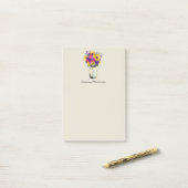 Gelbe Sonnenblumen Rosa Lila Blumenmason Jar Post-it Klebezettel (Auf Schreibtisch)