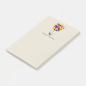 Gelbe Sonnenblumen Rosa Lila Blumenmason Jar Post-it Klebezettel (angewinkelt)