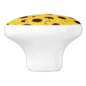 Gelbe Sonnenblumen Rustikale Landblüte Keramikknauf (Seitenansicht)